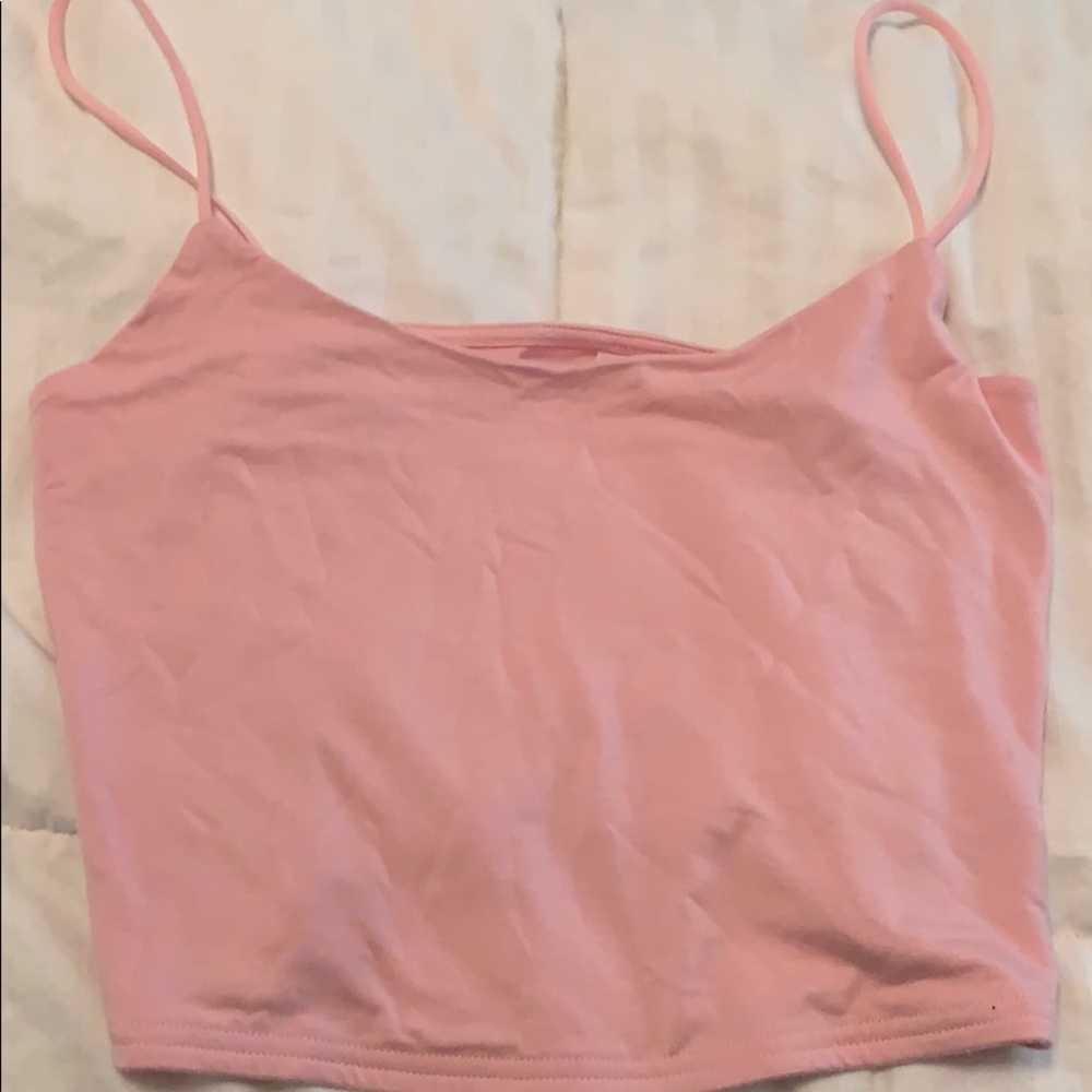 pink crop top